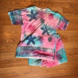 Vintage 80s Tie Dye Shirt & Short Set